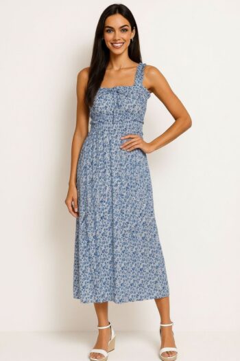 VESTIDO SMOCK TIRANTES MIDI