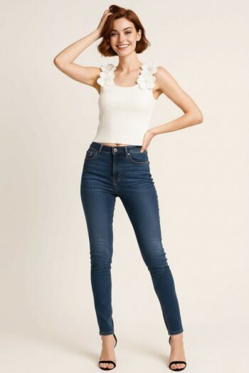 PLAYERA RIB DETALLE FLORES