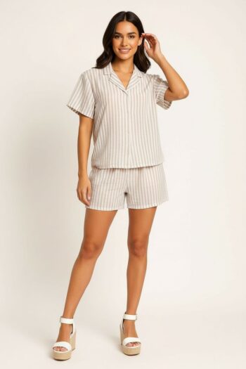 CONJUNTO CAMISA SHORT LINO