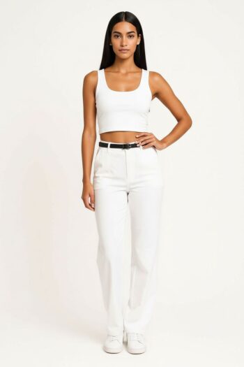 PANTALÓN RECTO CON CINTURÓN