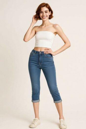 PANTALÓN CAPRI VALENCIANA TIRO MEDIO