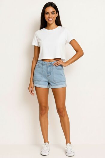 SHORT MEZCLILLA CORTE AJUSTADO