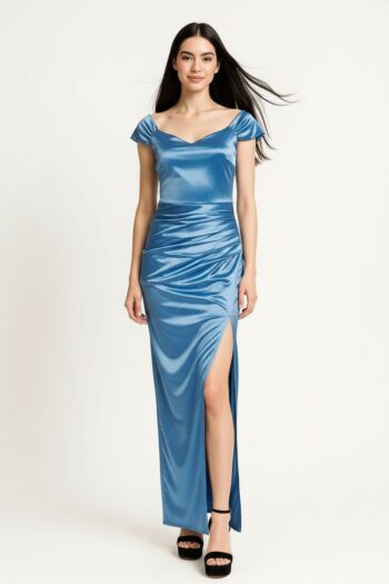 VESTIDO LARGO AJUSTE FRUNCIDO