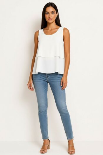 BLUSA SIN MANGAS CON OLANES