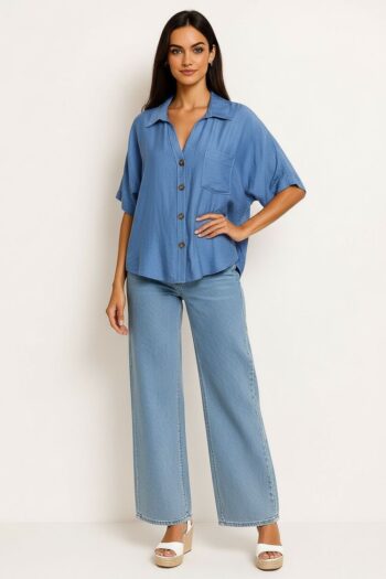 BLUSA AMPLIA CON BOLSAS