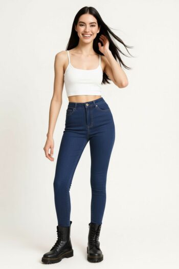 JEANS SKINNY TIRO MEDIO