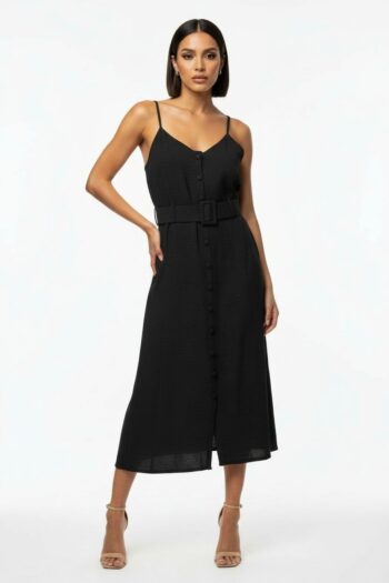 VESTIDO MIDI CON BOTONES