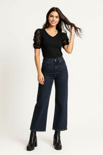 BLUSA MANGA PLISADA MESH