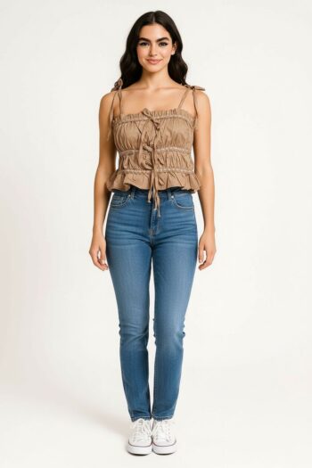 BLUSA ALGODÓN CON TIRAS