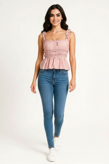 BLUSA CAMPESINA CON OLANES