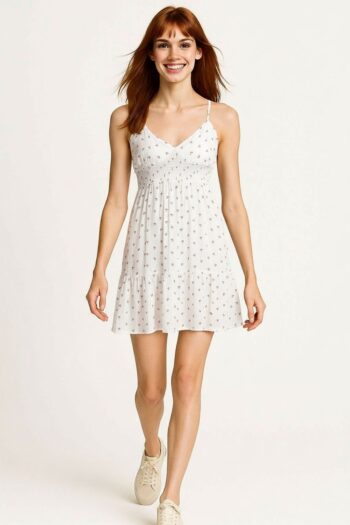 VESTIDO SMOCK CORTE CON OLAN