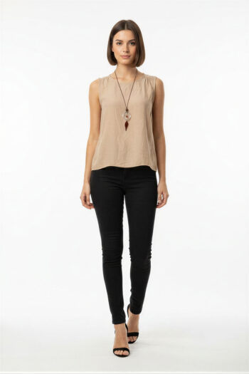 BLUSA SIN MANGAS CUELLO SUAVE