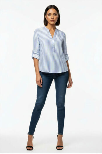 BLUSA AMPLIA CUELLO ABIERTO BOTONES