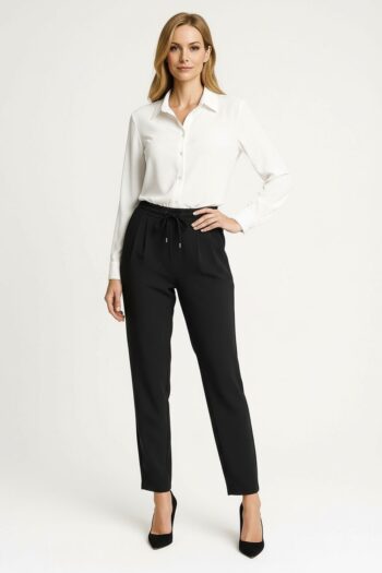 PANTALÓN CON JARETA Y PINZAS