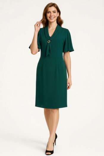 VESTIDO LISO LAZO FRONTAL