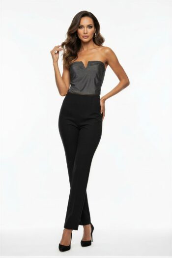 BLUSA TOP STRAPLESS CON DETALLE FRONTAL