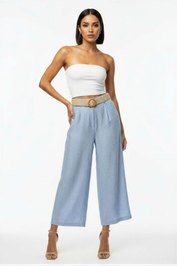 PANTALÓN AMPLIO CON CINTURÓN