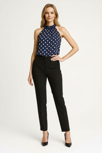 BLUSA HALTER CUELLO ALTO SUELTA