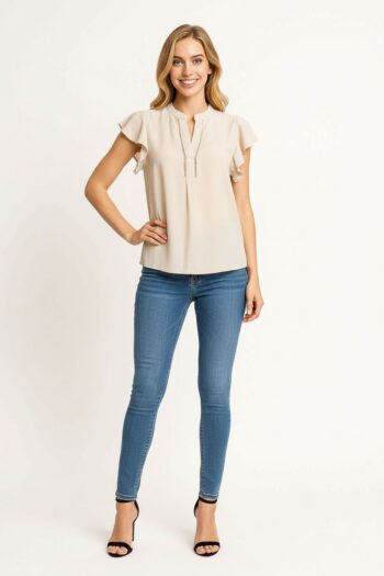 BLUSA MANGA CORTA DETALLE