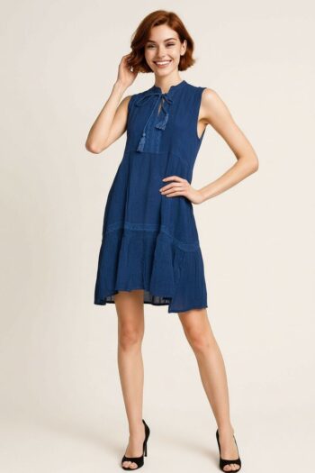 VESTIDO CORTO SIN MANGAS SUELTO