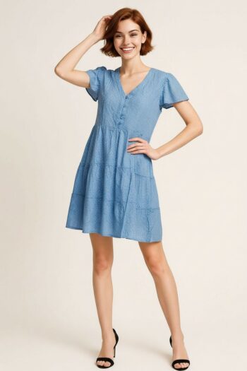 VESTIDO MANGA CORTA CON BOTONES