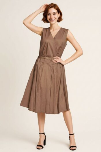 VESTIDO CON CINTURÓN AJUSTABLE