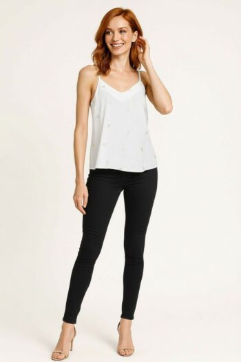 BLUSA TOP CON TIRANTES DELGADOS