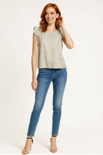 BLUSA MANGA CORTA OLANES HOMBRO