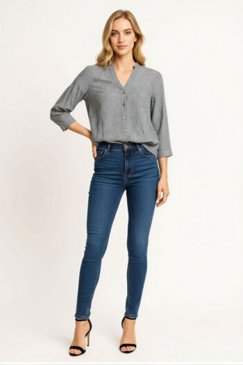 BLUSA BOTONES CORTE RECTO