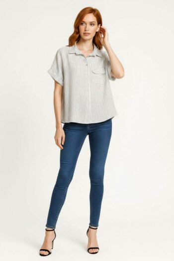 BLUSA CAMISERA BOLSA FRONTAL