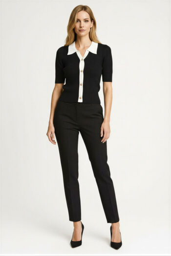 SUÉTER CUELLO CAMISERO CONTRASTE