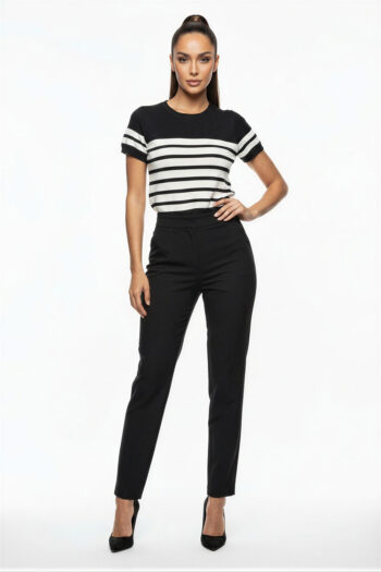 SUÉTER TEJIDO RAYAS MANGA CORTA