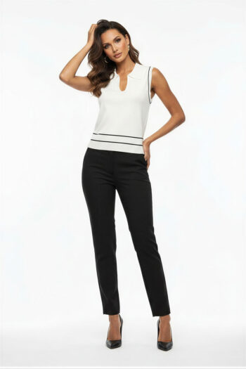 SUÉTER SIN MANGA CUELLO CAMISERO