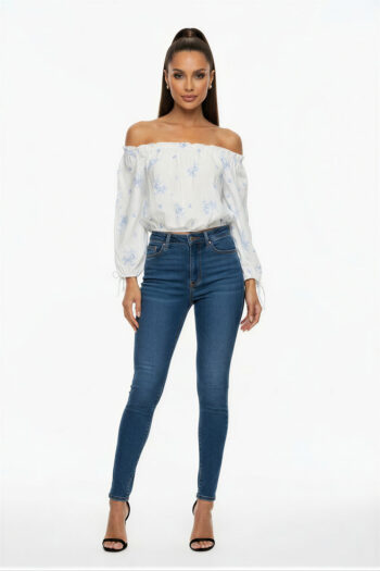 BLUSA ELÁSTICO CUELLO FRUNCIDO