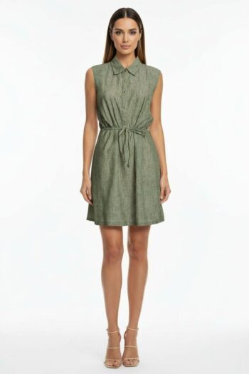 VESTIDO SIN MANGAS CON CINTA