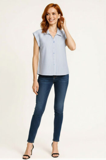 BLUSA RAYAS BOTONES FRONTALES
