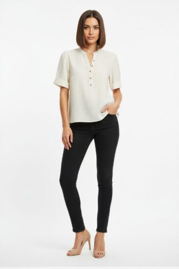 BLUSA BOTONES CUELLO ABIERTO