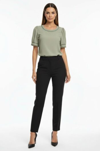 BLUSA MANGA CORTA DETALLE CUELLO