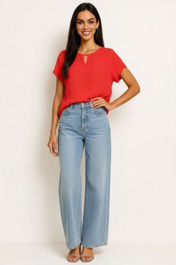 BLUSA MANGA CORTA DETALLE