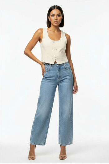 BLUSA SIN MANGAS CON MOÑOS
