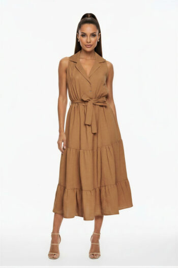 VESTIDO MAXI CAMISERO CINTURÓN