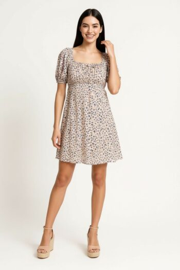 VESTIDO LÍNEA A MANGA CORTA