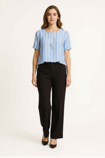 BLUSA RECTA CUELLO REDONDO RAYAS