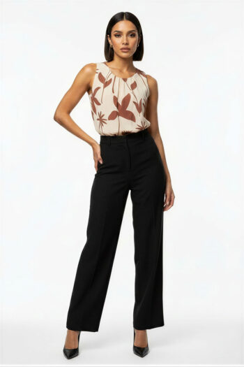 BLUSA SIN MANGAS CUELLO PLISADO