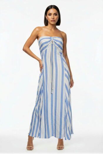 VESTIDO STRAPLESS CORTE MIDI