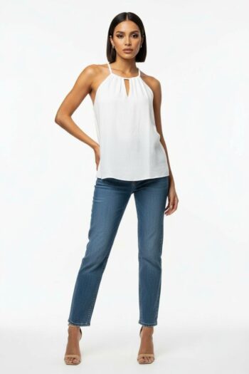 BLUSA TOP CUELLO TRENZADO DETALLE