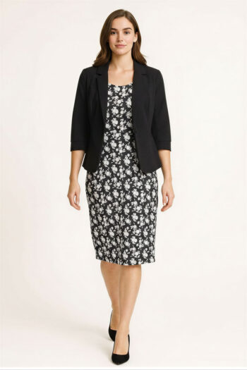 CONJUNTO VESTIDO CON SACO LIGERO