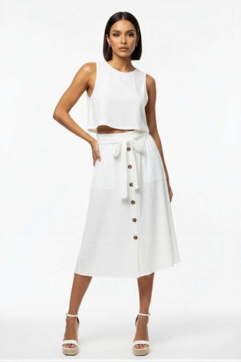 FALDA MIDI BOTONES FRENTE