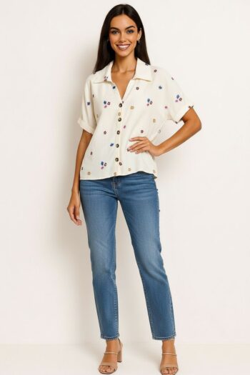 BLUSA BOTONES MANGA CORTA