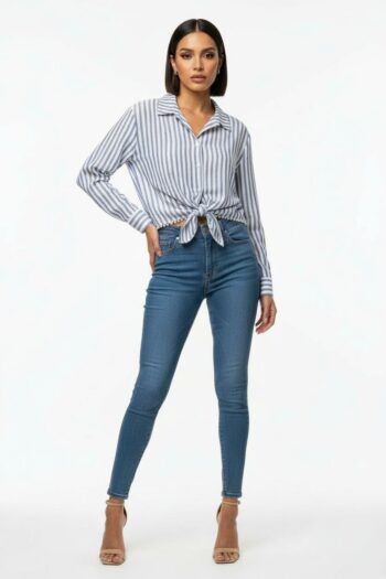 BLUSA CAMISERA CON AMARRE